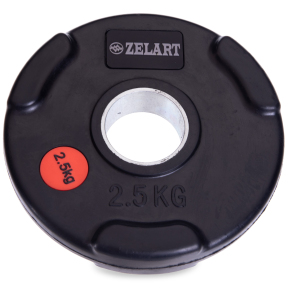 Диски гумові з потрійним хватом та металевою втулкою Zelart Z-HIT TA-5160 2,5кг