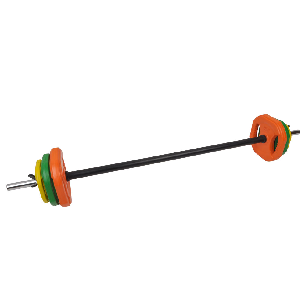Набір гриф з кольоровими гумовими дисками Fitex MD3006, 20 кг
